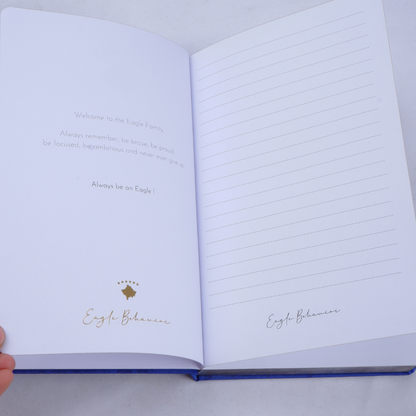 Carnet de luxe “Dardan” – Satin Bleu Royal & Carte Dorée du Kosovo | Identité Noble